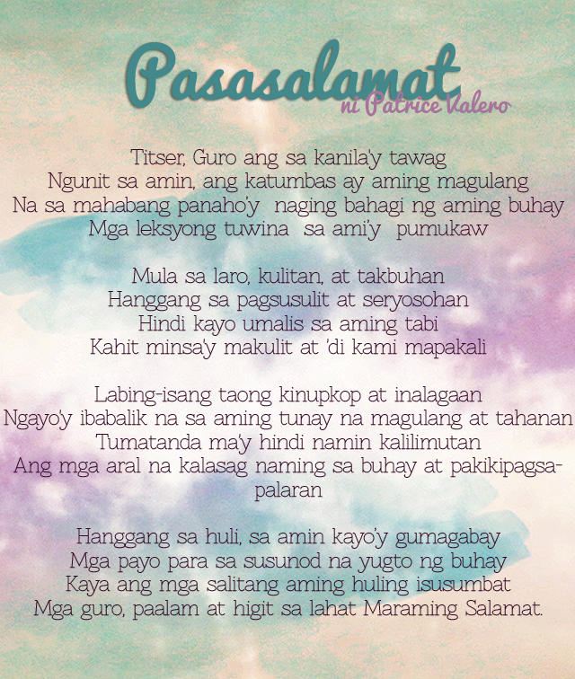 Literary: Pasasalamat | Ang Aninag Online