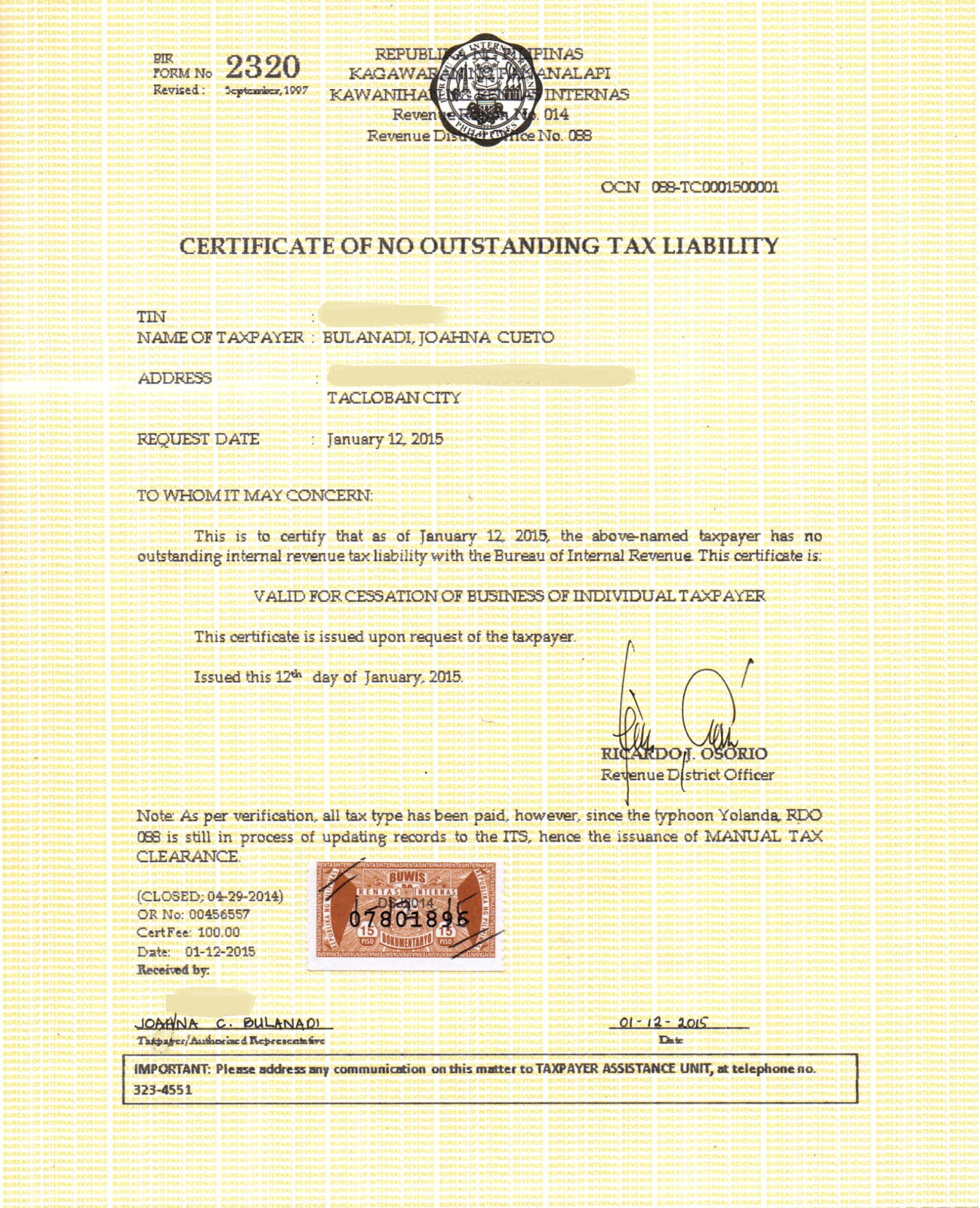 Sample Certificate Of Business Closure Images