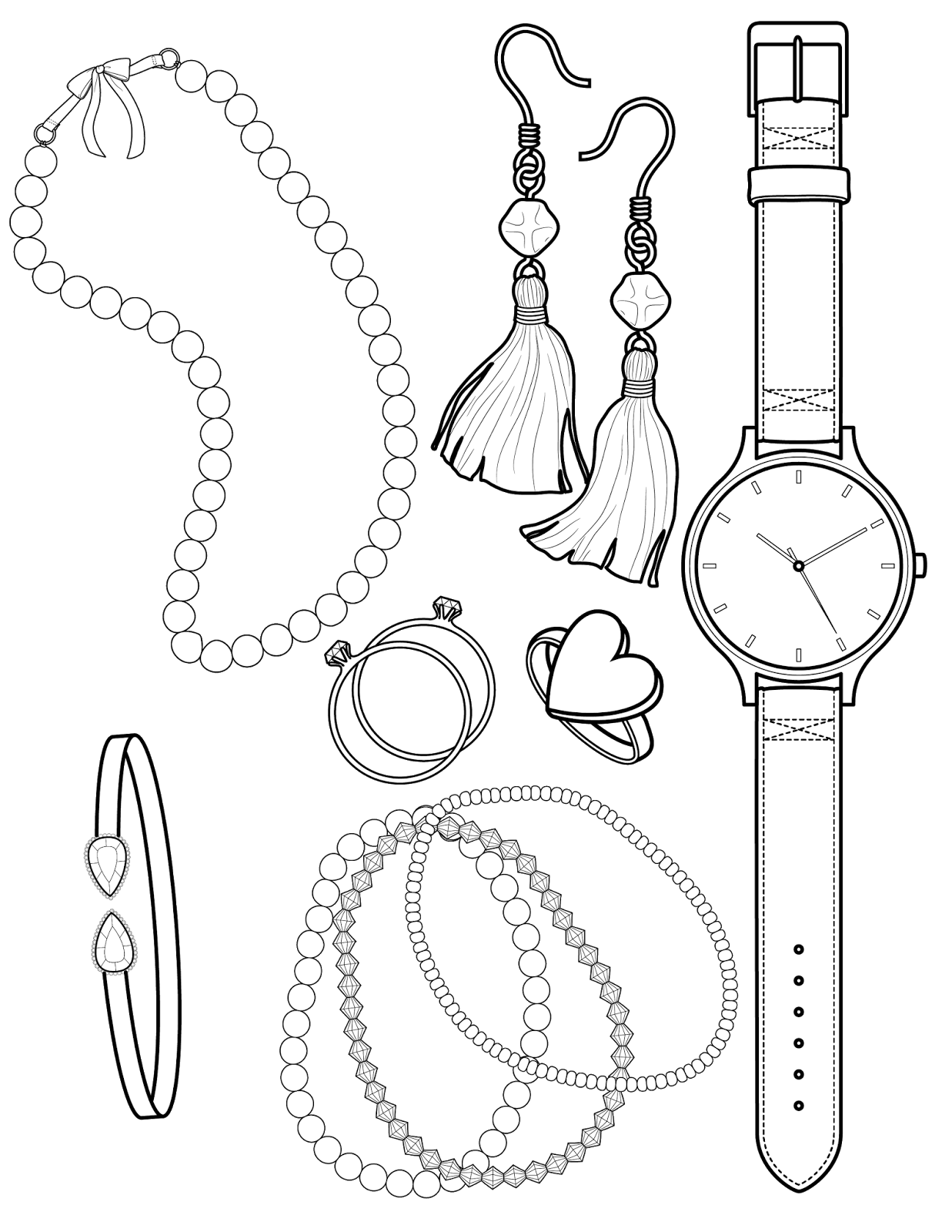 Download The Spinsterhood Diaries: Coloring Page Twofer: Beads and Baubles