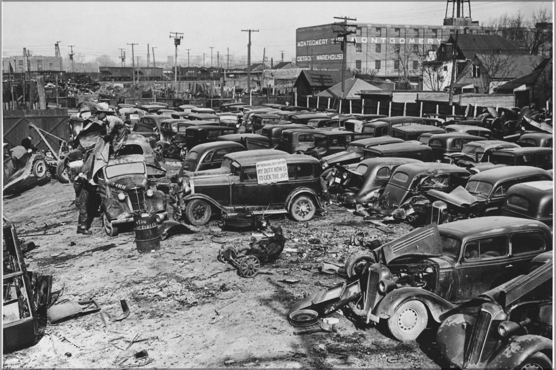 Just A Car Guy possibly the Detroit war scrap metal drive junkyards