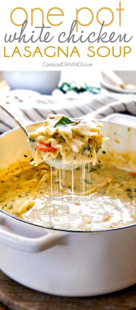 ONE POT WHITE CHICKEN LASAGNA SOUP #onepot #whitechicken #chicken #chickenrecipes #lasagan #lasagnasoup #soup #souprecipes #healthysoup #easysouprecipes ONE POT WHITE CHICKEN LASAGNA SOUP #onepot #whitechicken #chicken #chickenrecipes #lasagan #lasagnasoup #soup #souprecipes #healthysoup #easysouprecipes
