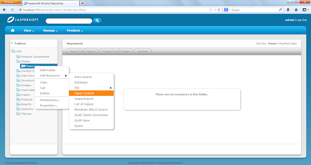 SHARAD GUPTA'S BLOG: Create an Input control in JasperServer