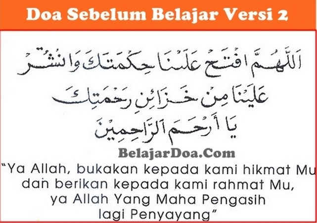 Video Doa Sebelum Belajar Lengkap Arab Latin dan Arti