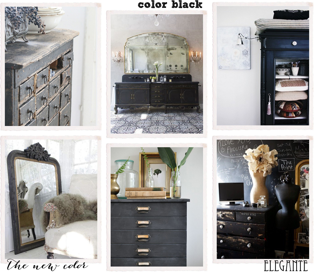 Nero, colore must della nuova stagione shabby chic interiors