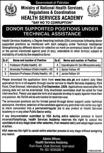health-services-academy-islamabad-hsa-jobs-2020-download-application-form