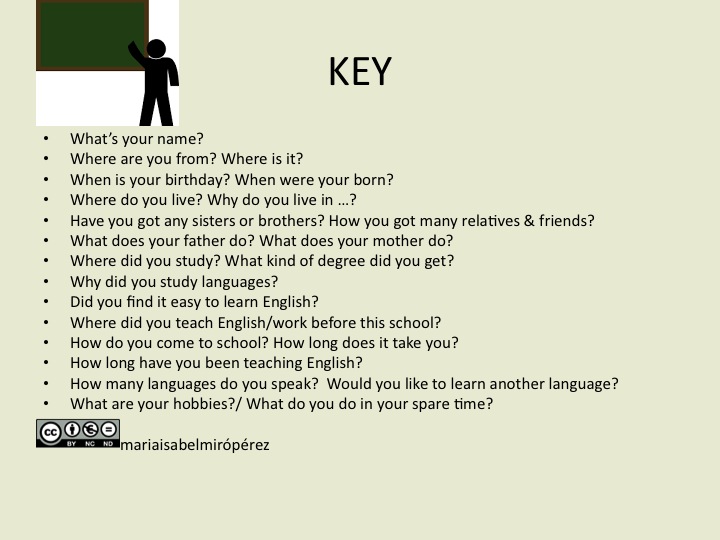 ENGLISH: ICEBREAKING ACTIVITY (3): GET TO KNOW YOUR TEACHER (2)