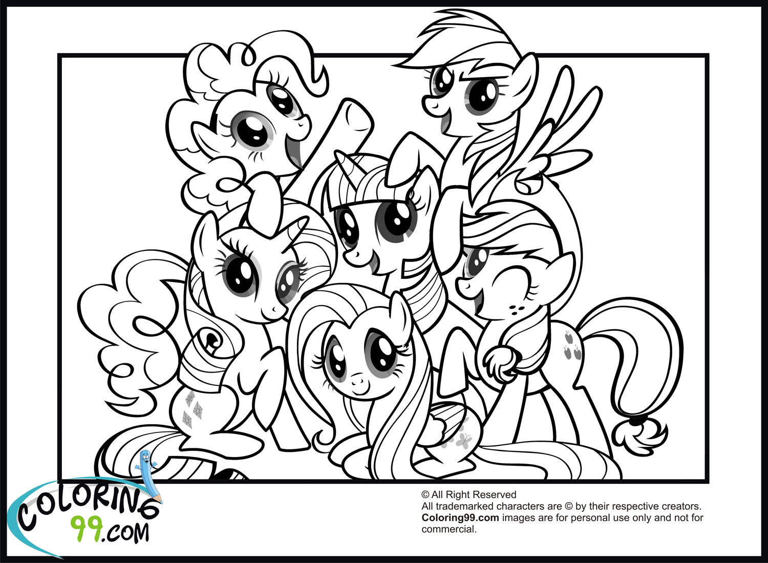 My Little Pony Coloring Pages Friendship Is Magic Team