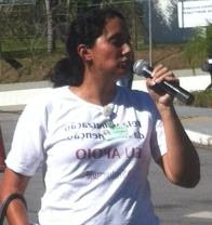 Ana Paula em mobilização em Cabiúnas