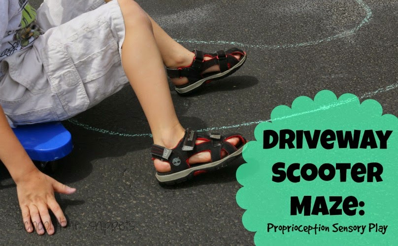 Driveway Scooter Maze {Proprioception Sensory Play}