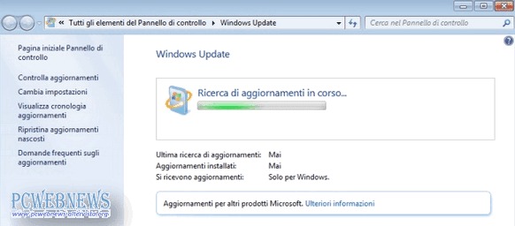 Aggiornamenti Windows 7