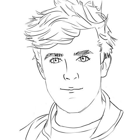 Jake Paul Portrait Coloring Page - Free Printable Coloring Pages for Kids