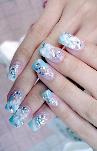 awesome blue nail design 2017