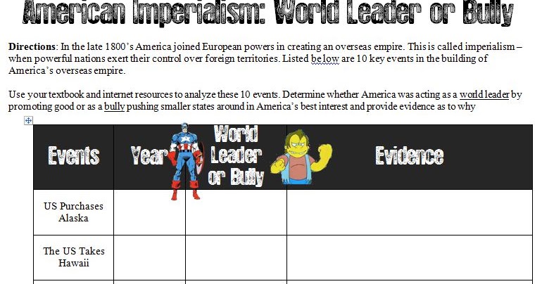 Reasons For American Imperialism Answer Key