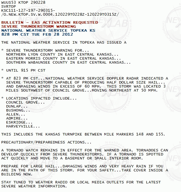 Jon Davies Severe Weather Notes Harveyville KS tornado article in