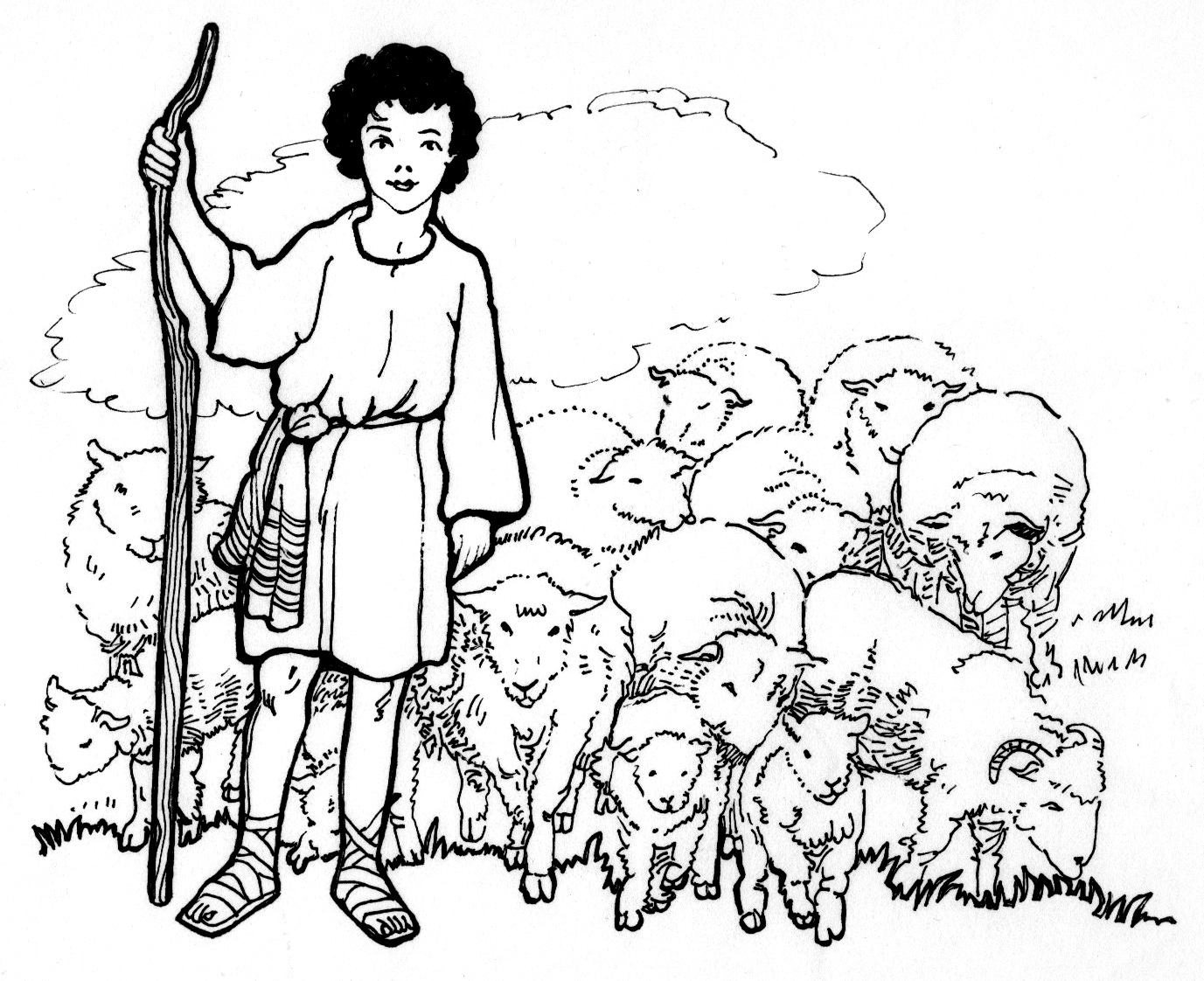 david the shepherd boy coloring pages - photo #1