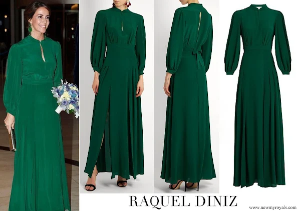 Princess Marie wore Raquel Diniz Green Armonia Silk Georgette Dress