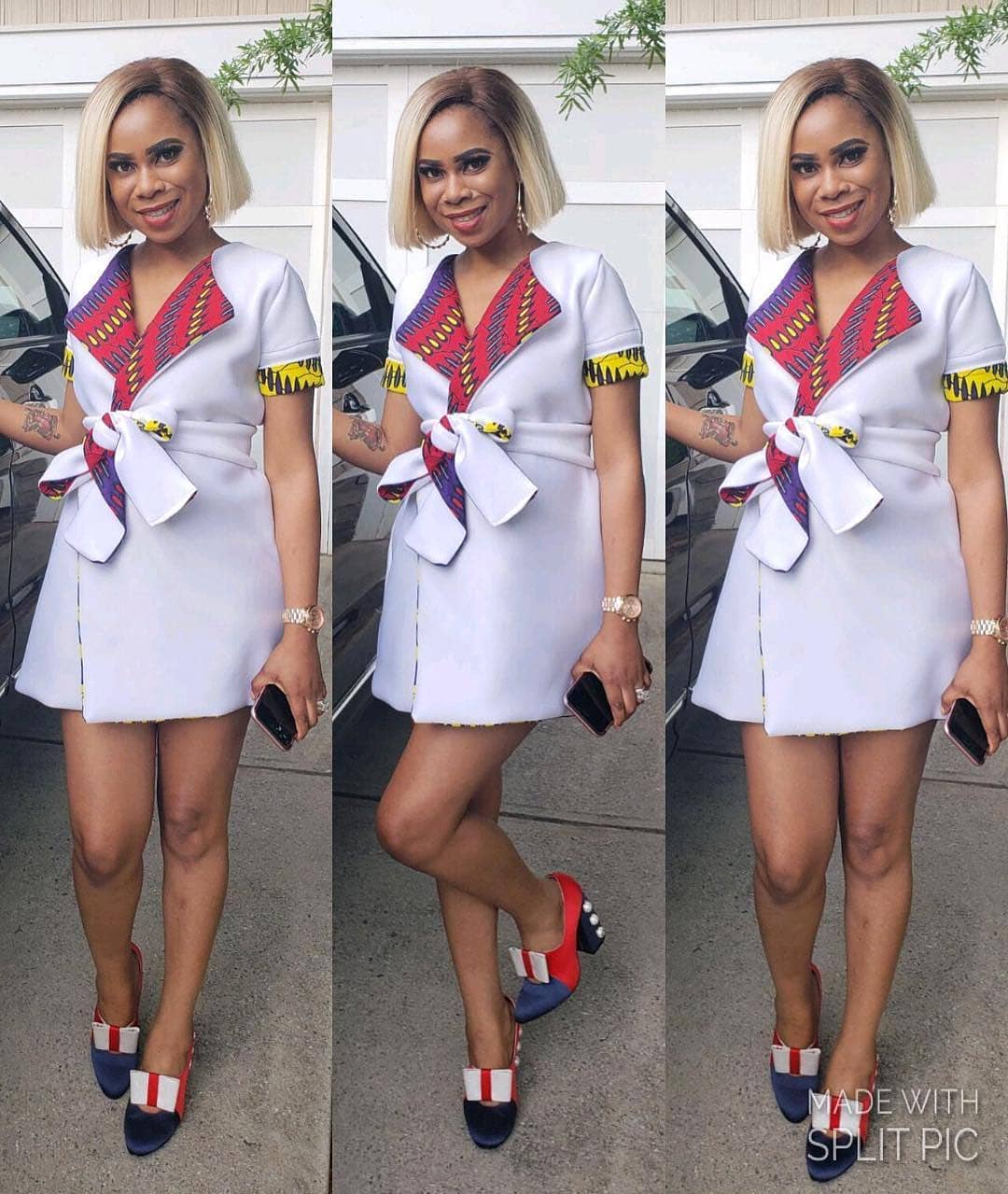 ankara styles mixed with plain material