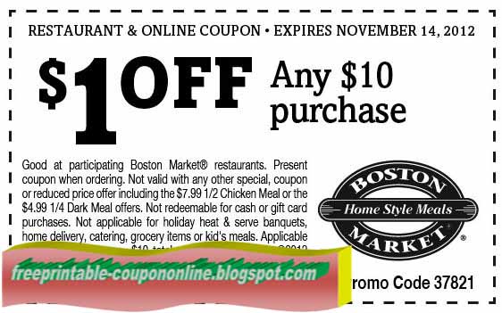 Boston market coupons printable 2019