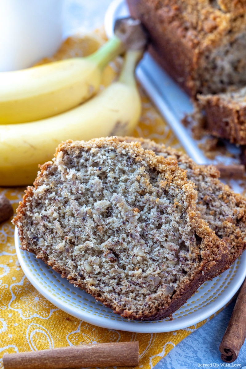 Cinnamon Crumb Banana Bread Served Up With Love