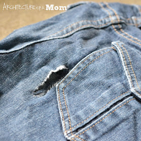Architecture of a Mom: No-Sew Denim Flower Barrette: Upcycled Blue Jeans