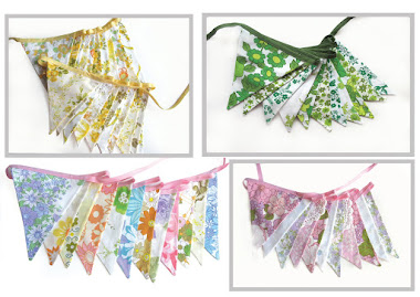 Vintage Retro Fabric Bunting : Ideal for a Party, Wedding