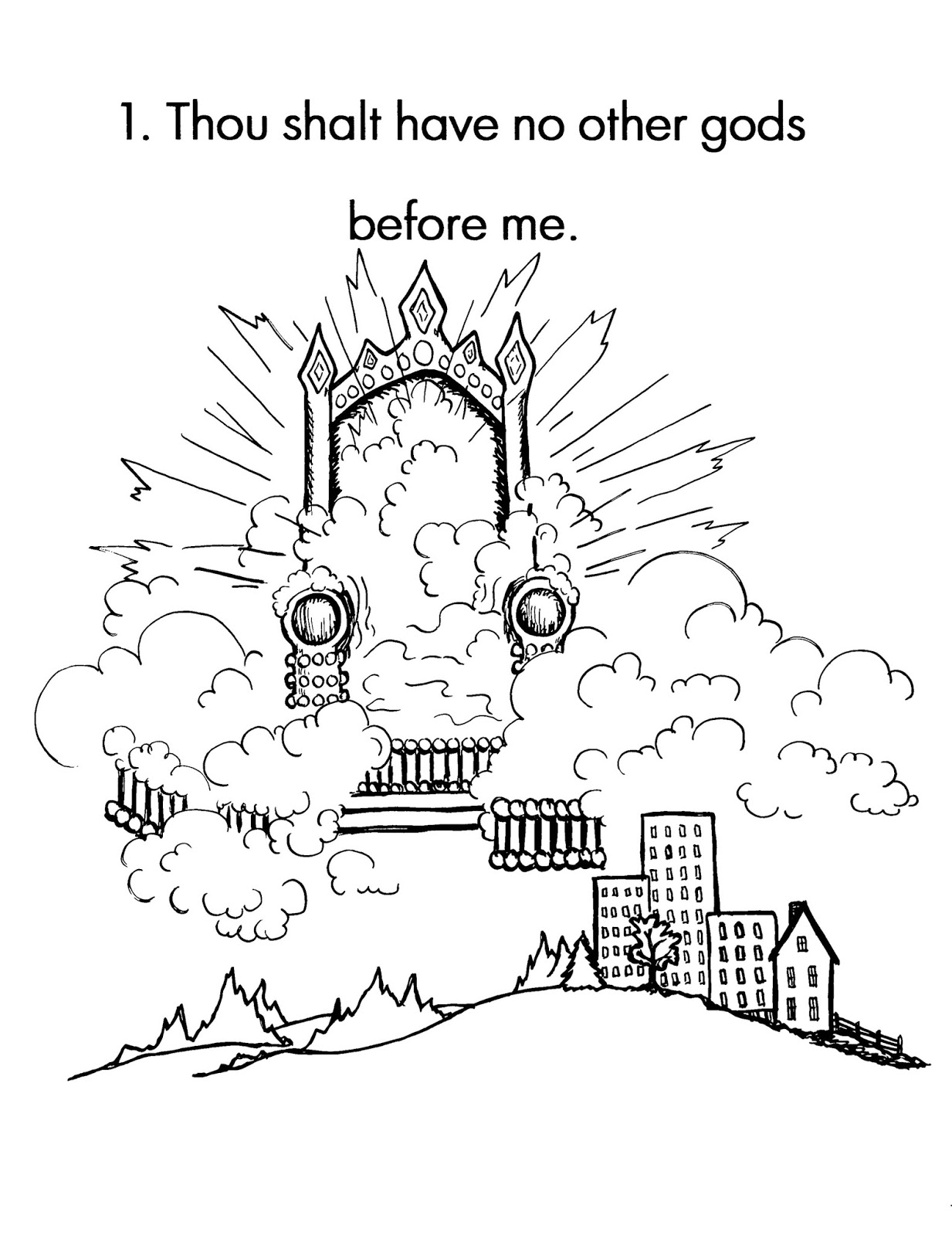 Printable Coloring Sheets On The First Commandment Coloring Pages
