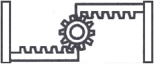 Rack and pinion gear configuration Rack and pinion gear configuration