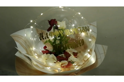 Hand Bucket Bunga Dari Balon PVC Transparan