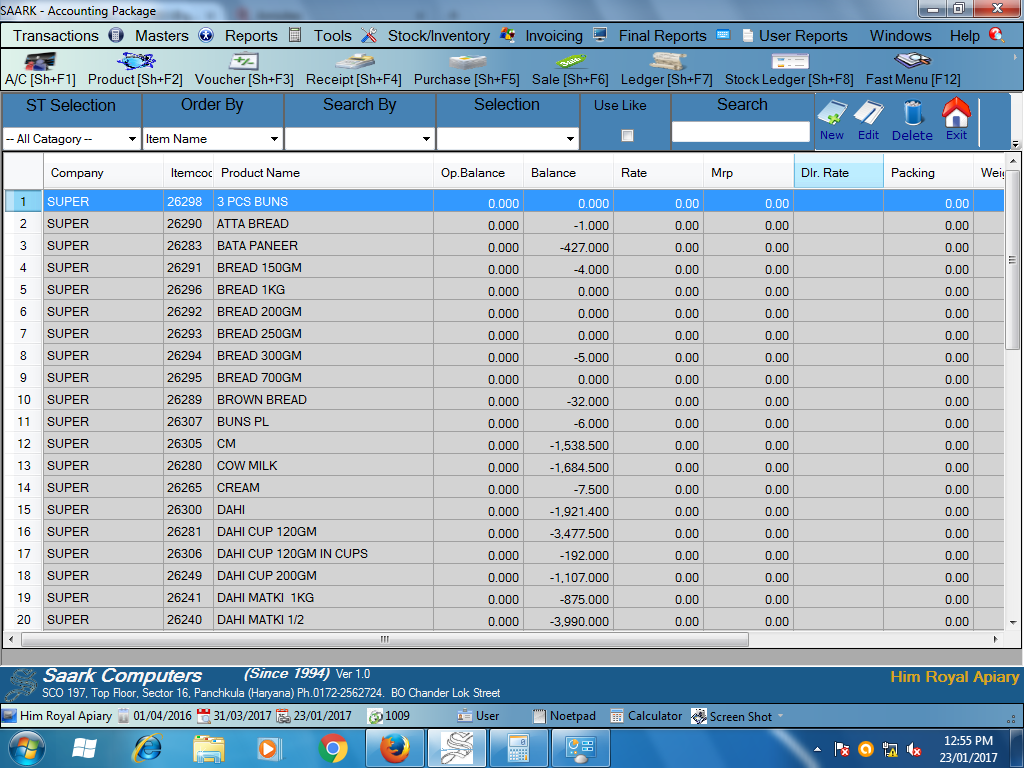 How to create product or stock Ledger in Saark accounting software ...