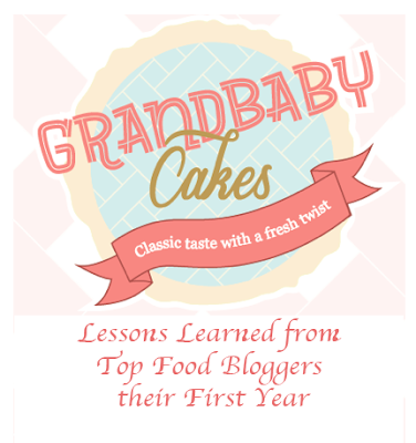 Grandbaby Cakes old logo with the words, "lessons learned from top food bloggers their first year,"