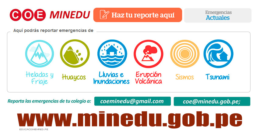 Centro de Operaciones de Emergencia (COE) MINEDU - www.minedu.gob.pe Centro de Operaciones de Emergencia (COE) MINEDU - www.minedu.gob.pe