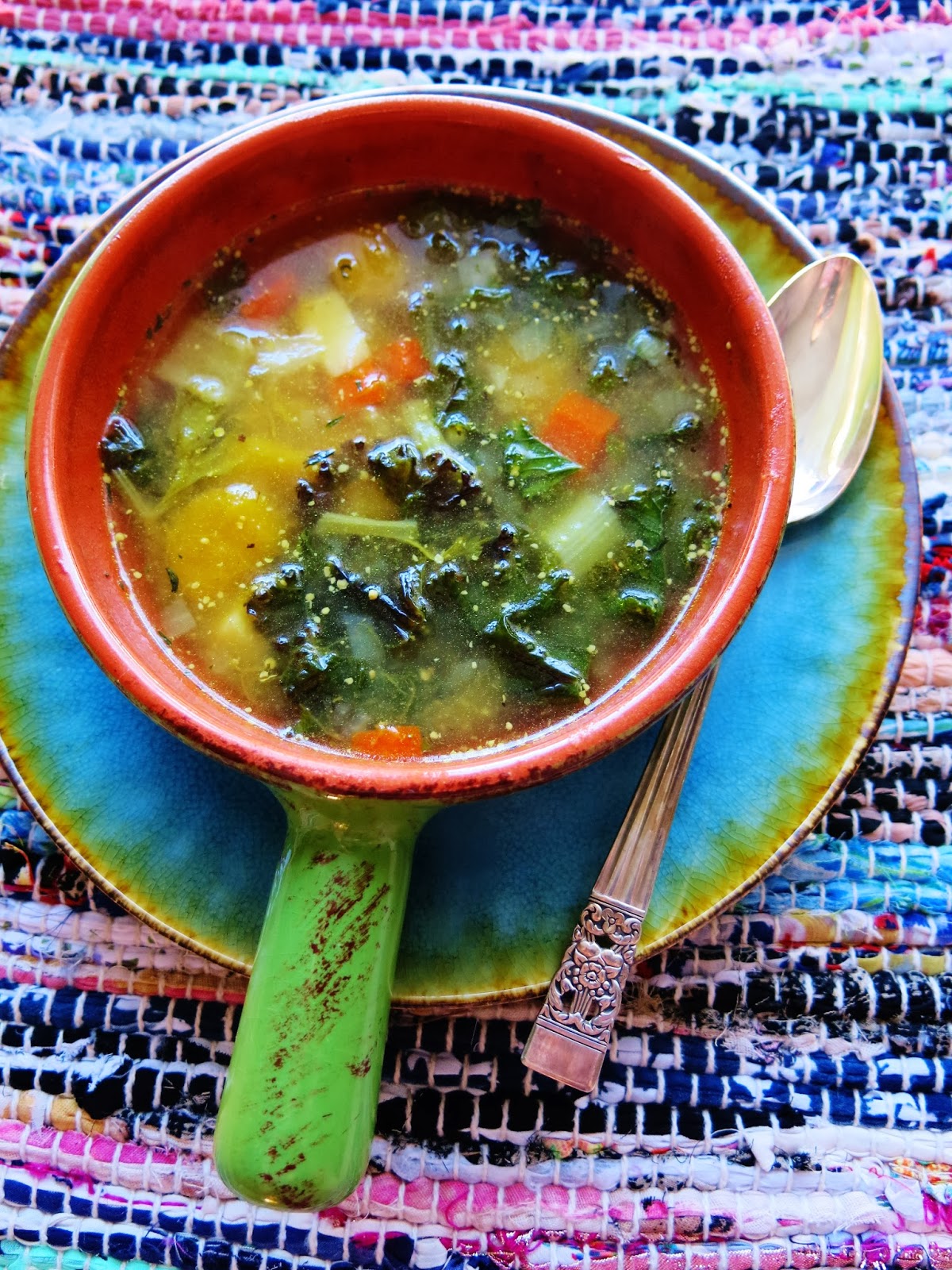 Butternut Squash, Lima Bean and Kale Soup