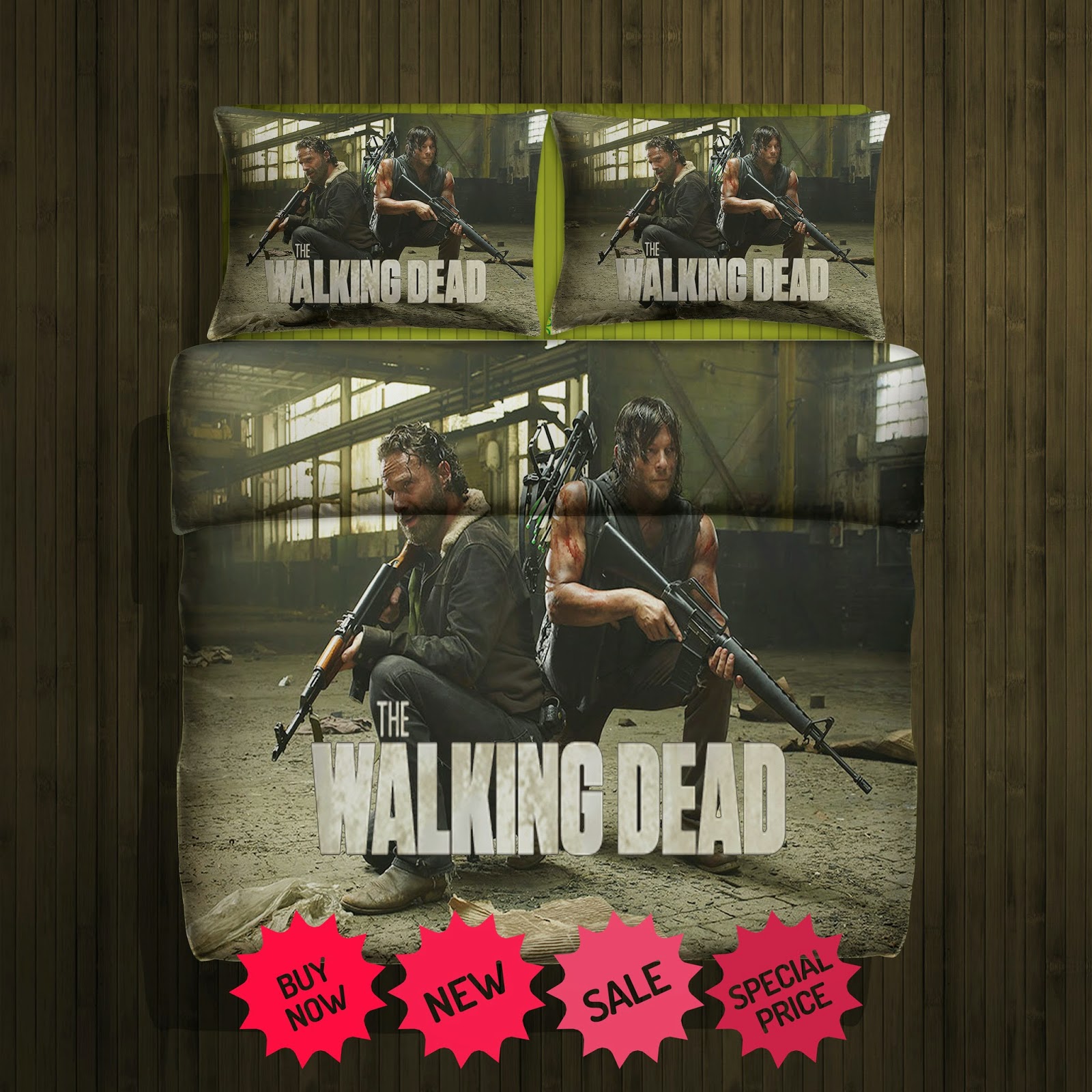 The Walking Dead DarylDixon fleece blanket large & 2 pillowcases