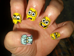 amazing nail cartoon bob sponge character nails designs creative sweetness favourite awesome
