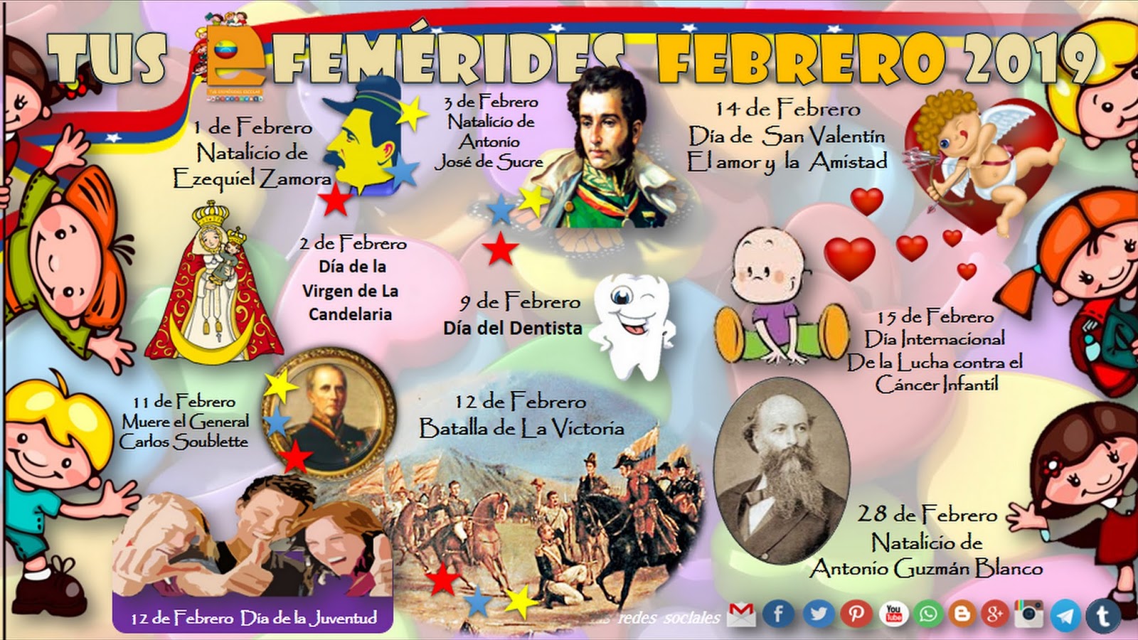📚 Tus Efemérides Escolar 20122023 📅 Tus Efemérides Mes de Febrero 2019