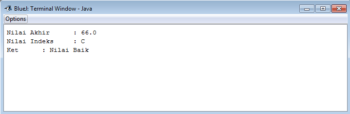 Bank Java: Program Java Nilai Total dan keterangan menggunakan grade