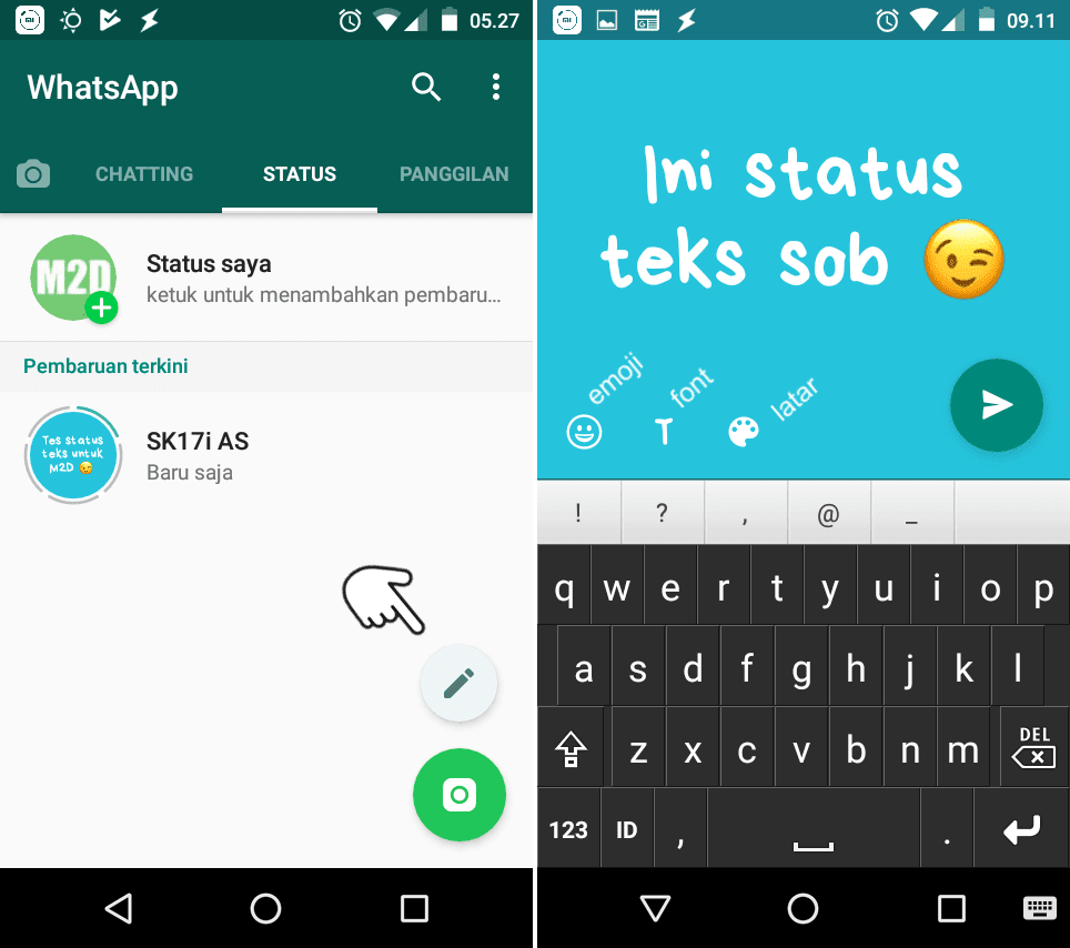 Cara Membuat Status Teks WhatsApp dengan Background Warnawarni