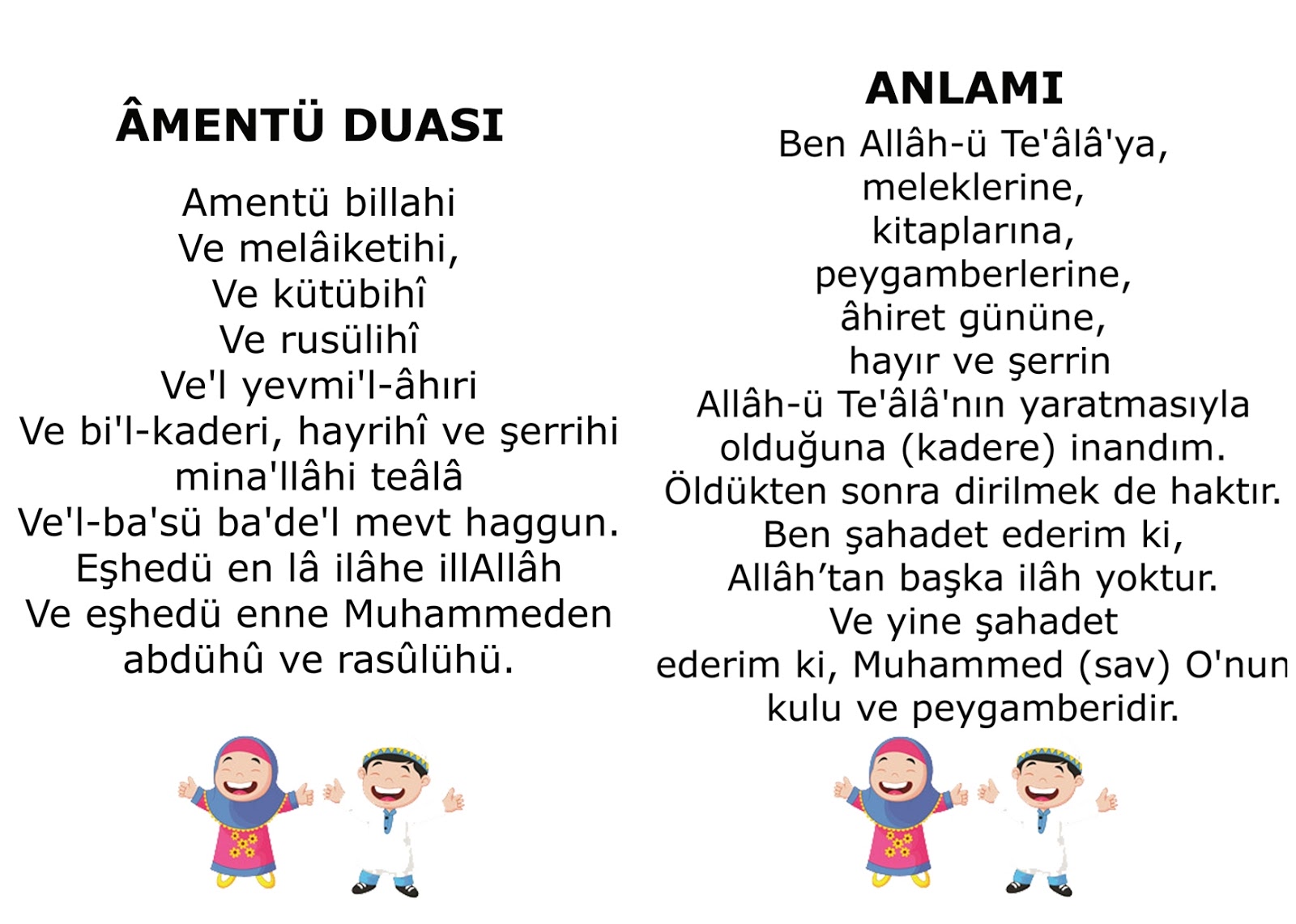 DUA VE SURE KARTLARI