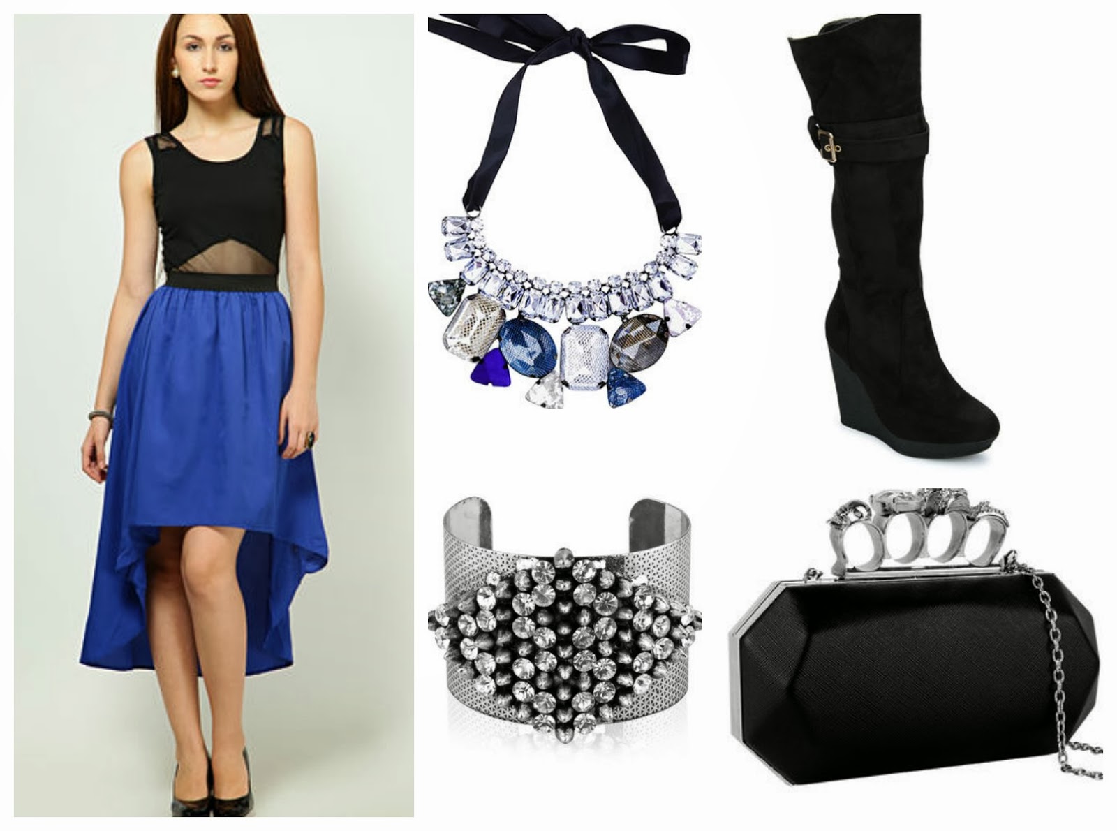 High-Low Dress and Accessories from Jabong.com