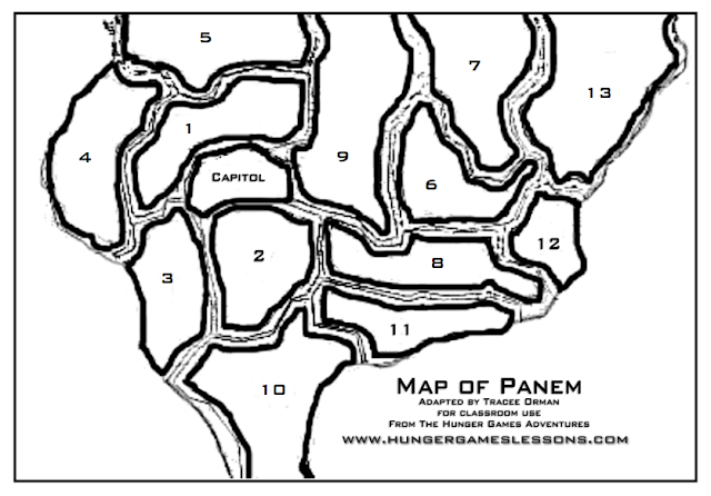 Map of Panem Tracee Orman Template Hunger Games Lessons