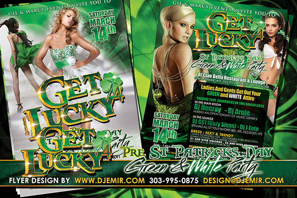 Get Lucky 4 Green & White Themed St. Patrick's Day Flyer Get Lucky 4 Green & White Themed St. Patrick's Day Flyer