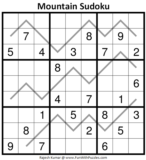 Mountain Sudoku Puzzle (Daily Sudoku League #219)