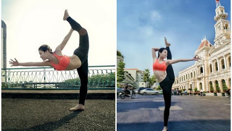 Phương Trinh Jolie tập yoga khắp Sài Gòn