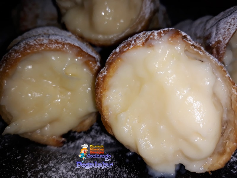 Cornetes crema pastelera