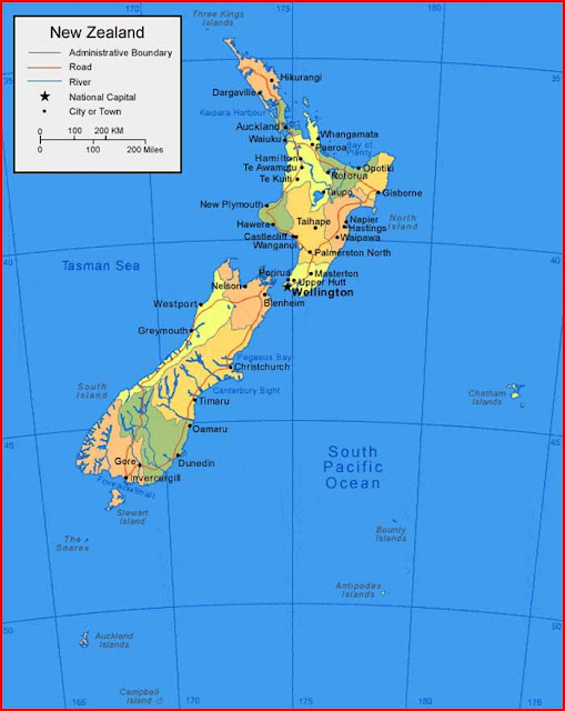Gambar Peta Selandia Baru