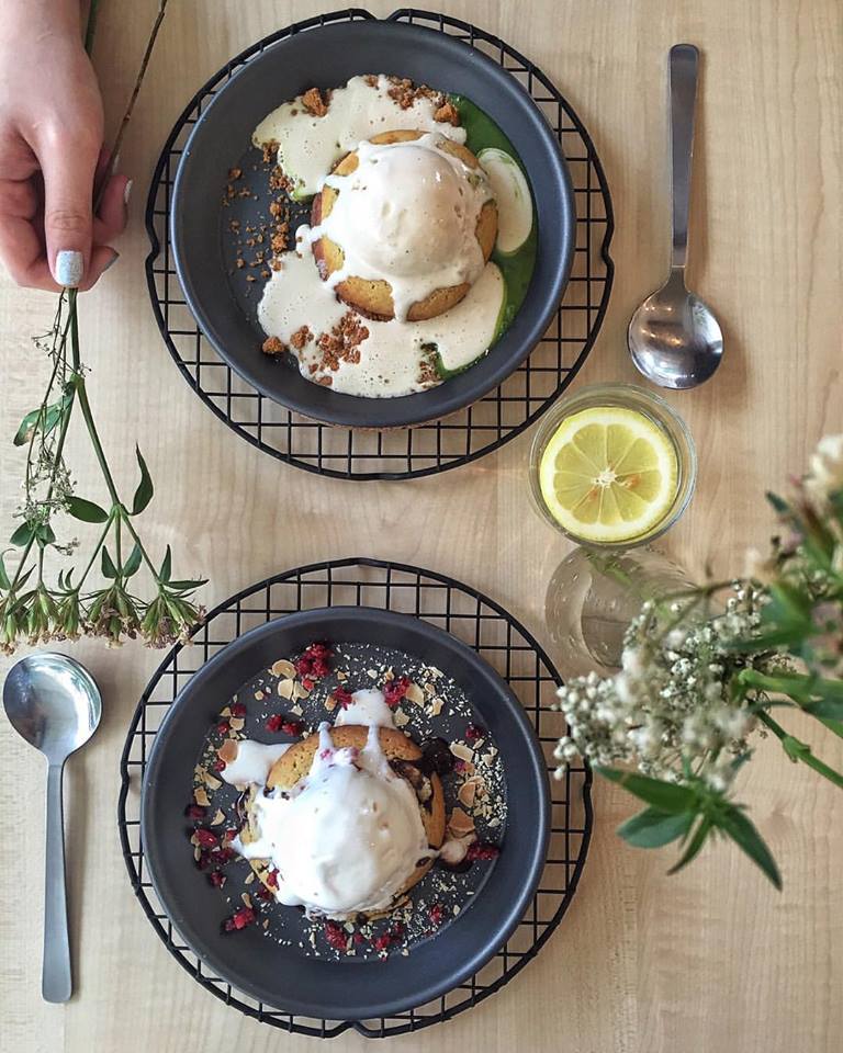 KOOKS Creamery Mindboggling Molten Lava Cookies with Ice Cream at