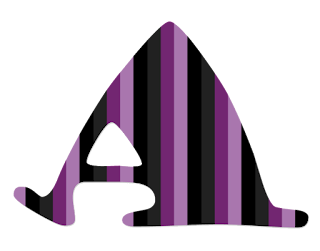 Abecedario con Rayas Horizontales Moradas. Alphabet with Purple Horizontal Stripes.