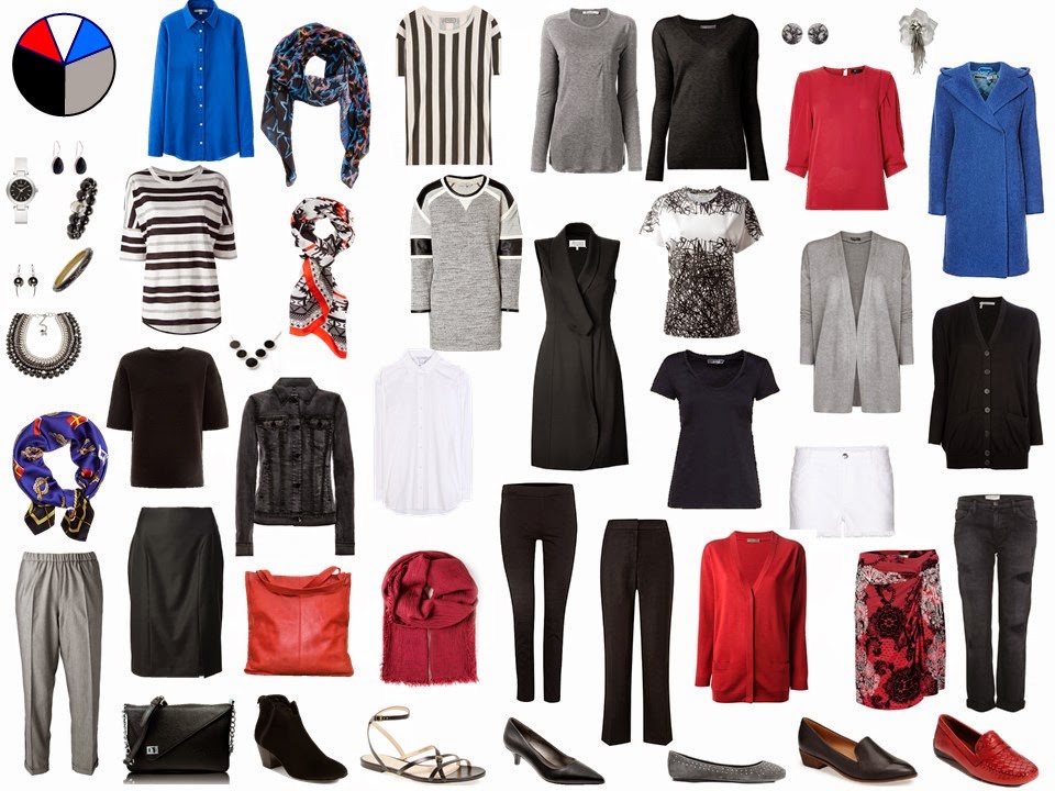 black and grey Starting From Scratch Wardrobe with red and blue accents black and grey Starting From Scratch Wardrobe with red and blue accents