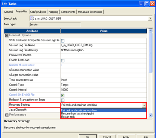 Data Integration & Warehousing: Informatica Workflow Recovery