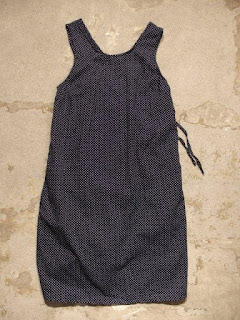 FWK by Engineered Garments Sun Dress in Navy Printed Polka Dot